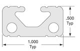 1050-Black-FB Full Black Anodized T-slot Extrusion - Custom Length