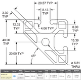 40-4045-Lite T-slot Extrusion - Custom Length